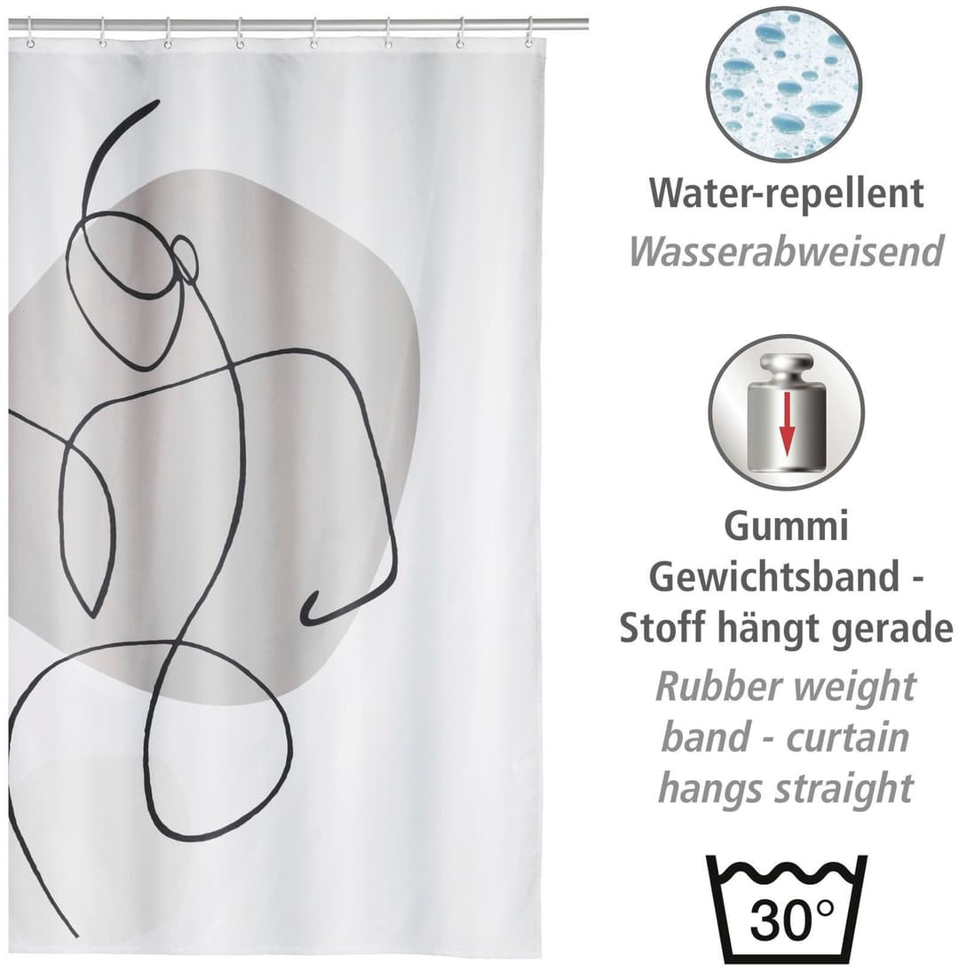 WENKO Duschvorhang Ladyline | Mehrfarbig