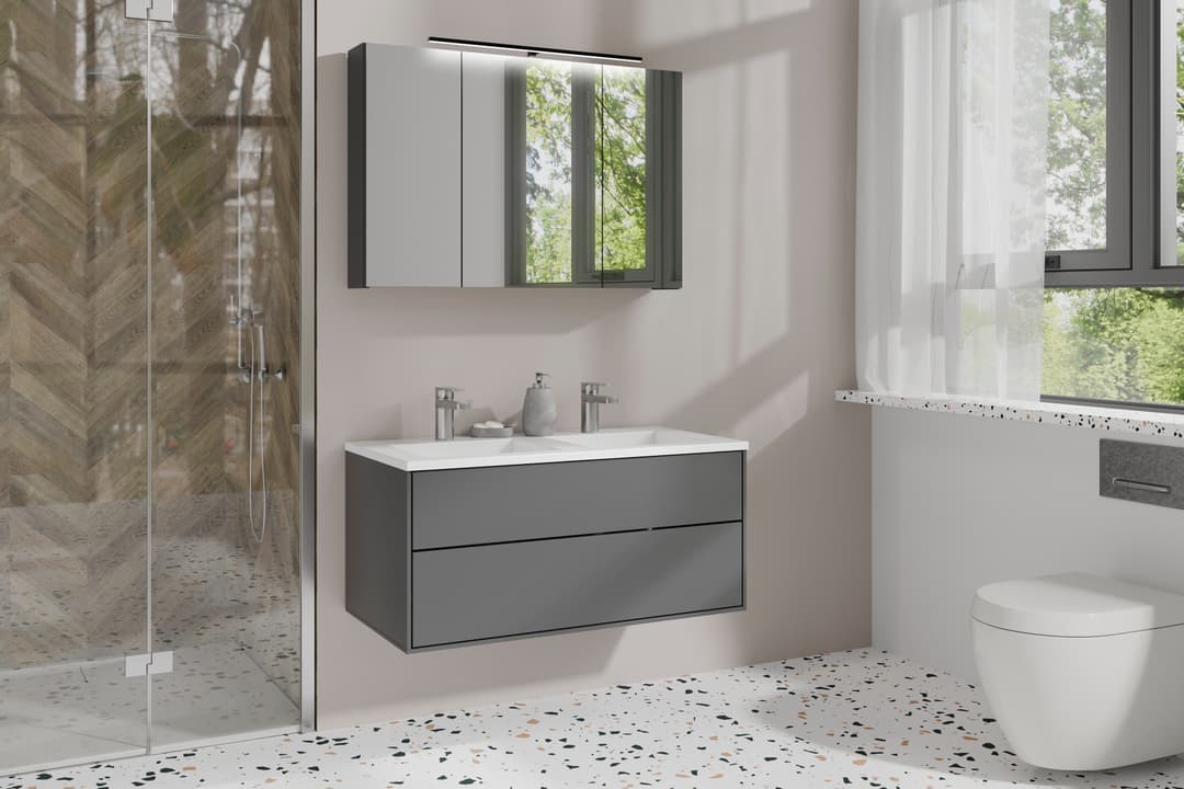 byLIVING Spiegelschrank Serie Spree | Schwarz