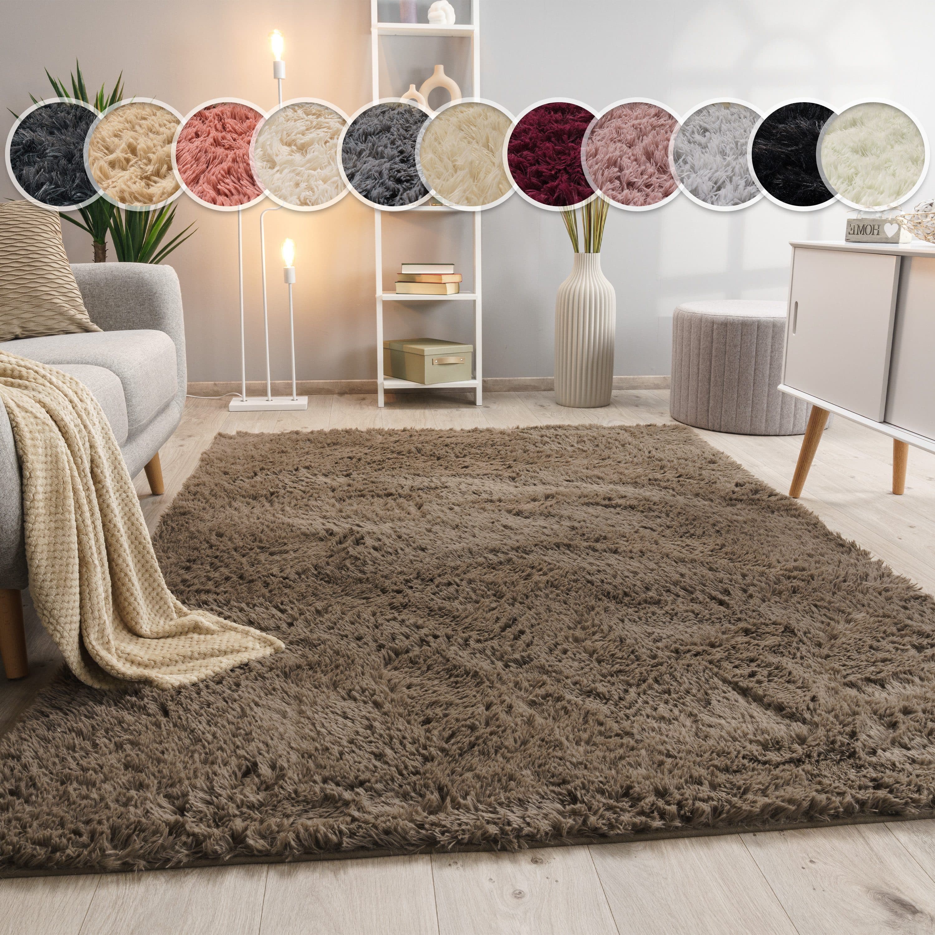 Paco Home Hochflor-Teppich Silky 591 | Braun