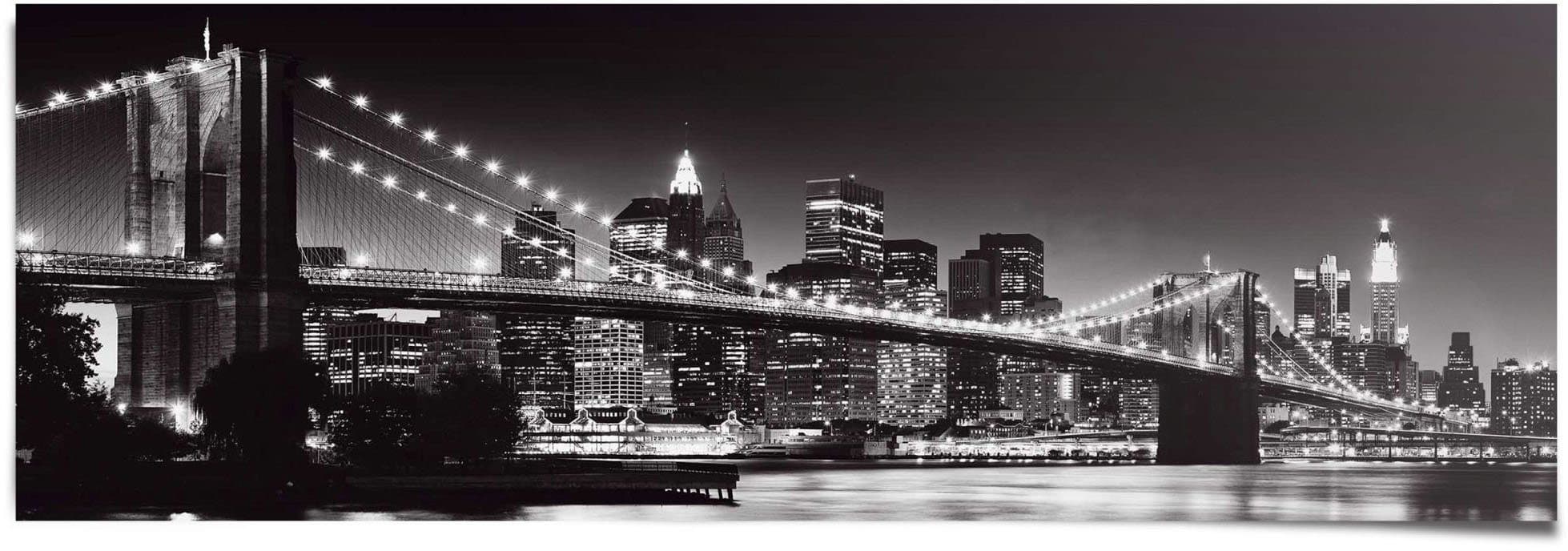 Reinders! Poster New York Brooklyn Bridge | Schwarz