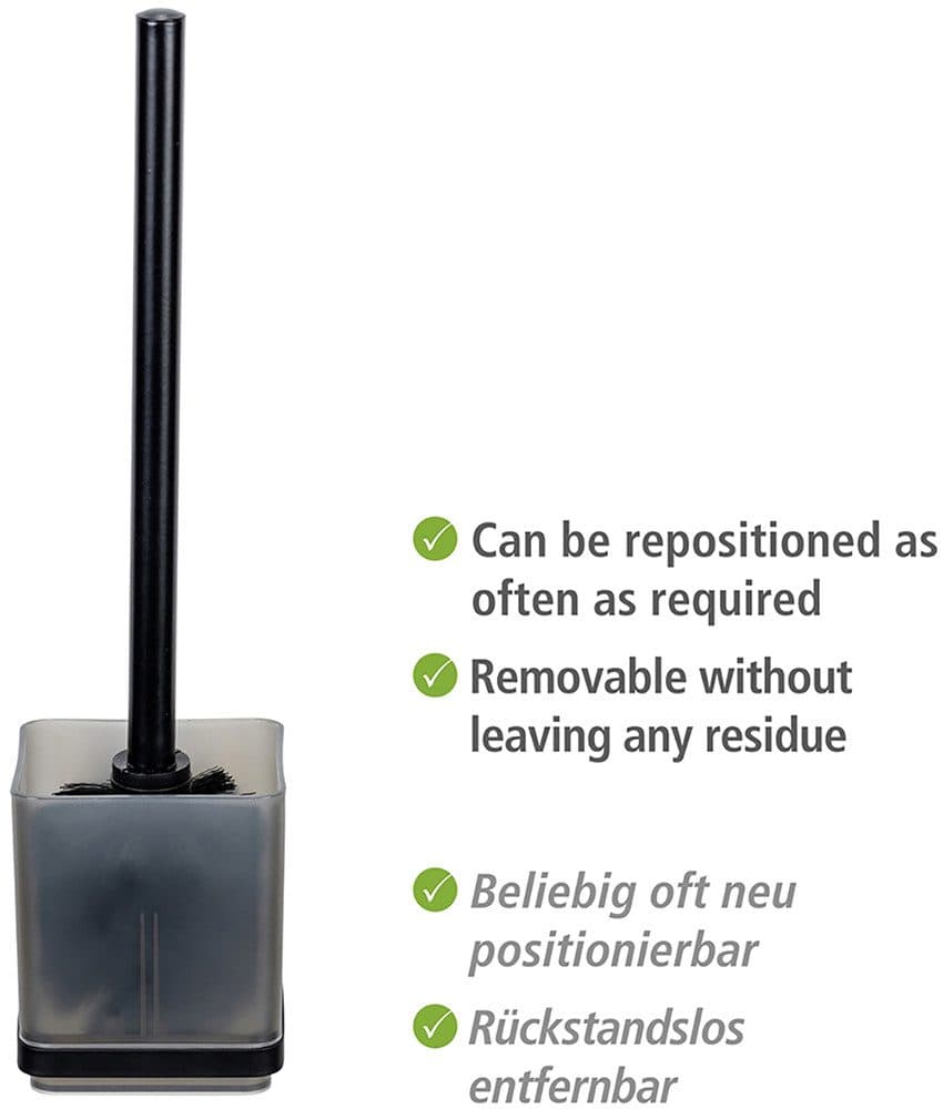 Wenko WC-Garnitur Vacuum-Loc Modell Quadro | Schwarz