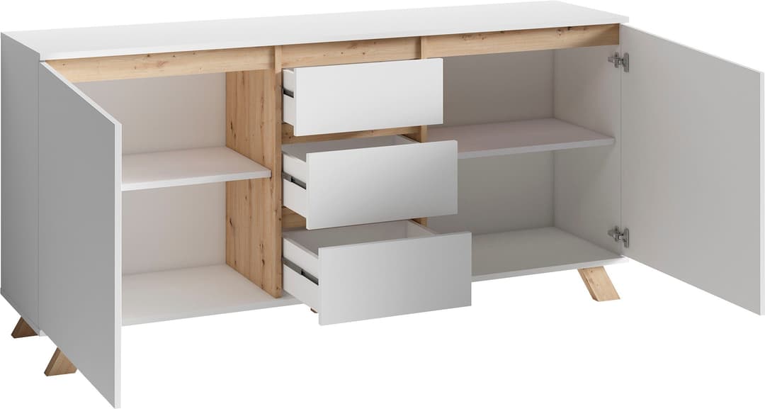 byLIVING Sideboard Valentin | Weiß