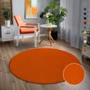Sanat Teppich Uni, rund | Orange