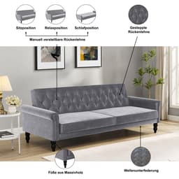 Dorel Home Schlafsofa Tyne | Grau