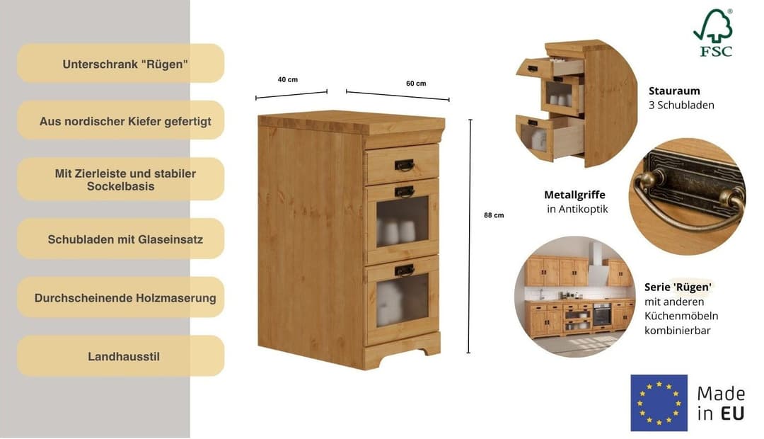OTTO home Unterschrank Rügen | Holztöne