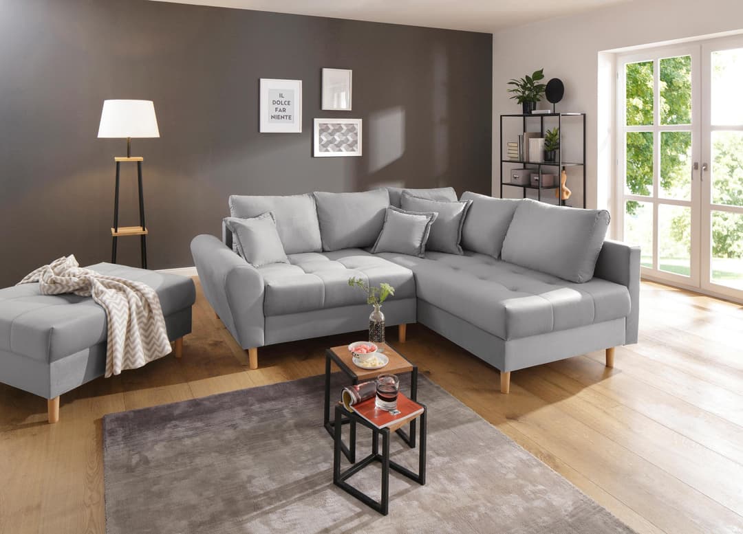 Home affaire Ecksofa Rice L-Form | Grau