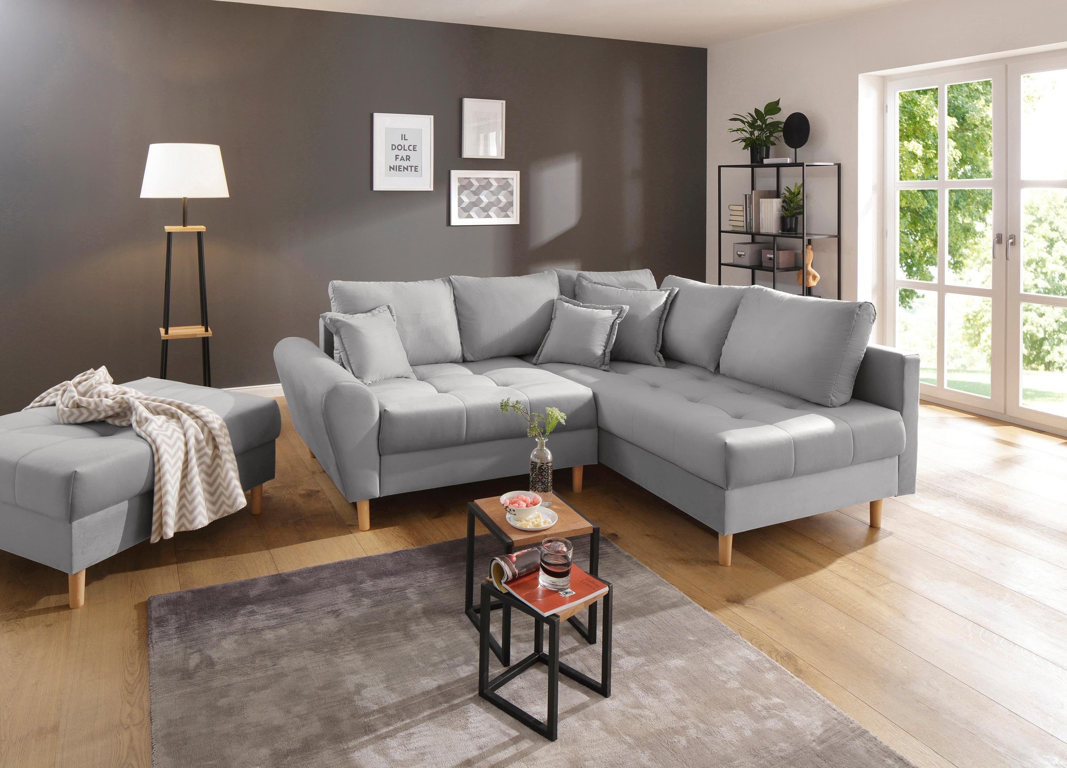 Home affaire Ecksofa Rice L-Form | Grau