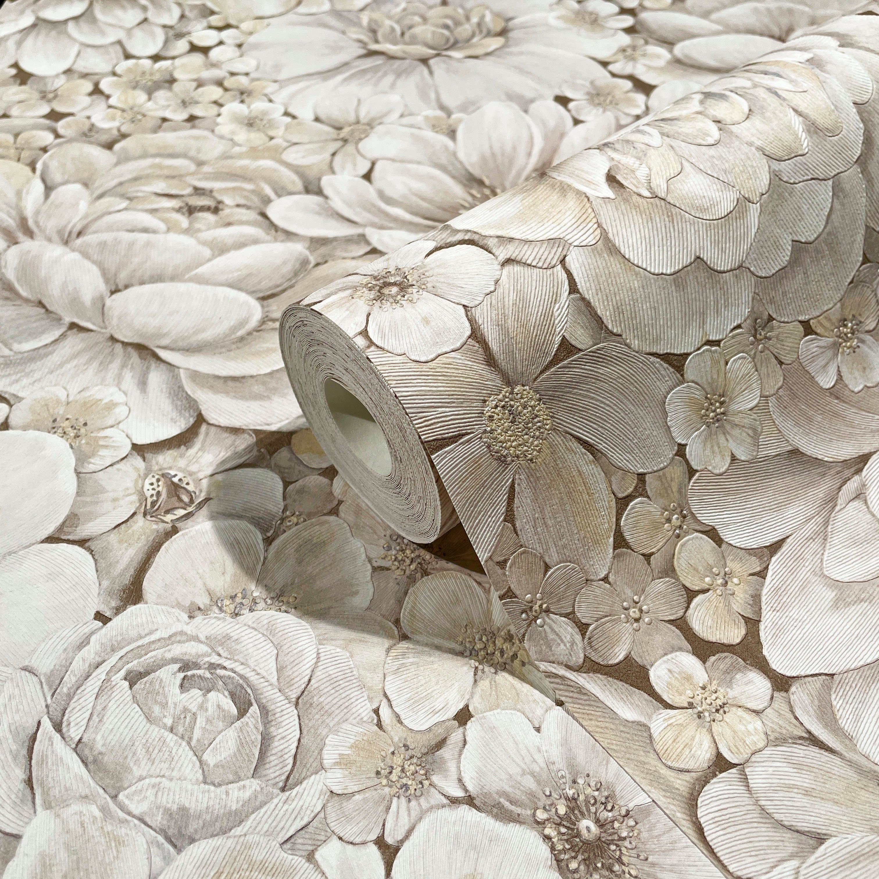 Marburg Vliestapete Flower | Beige