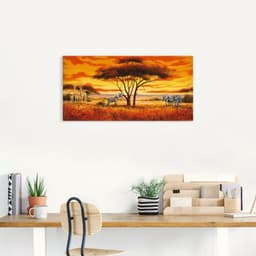 Artland Leinwandbild Afrikanische Landschaft II | Mehrfarbig