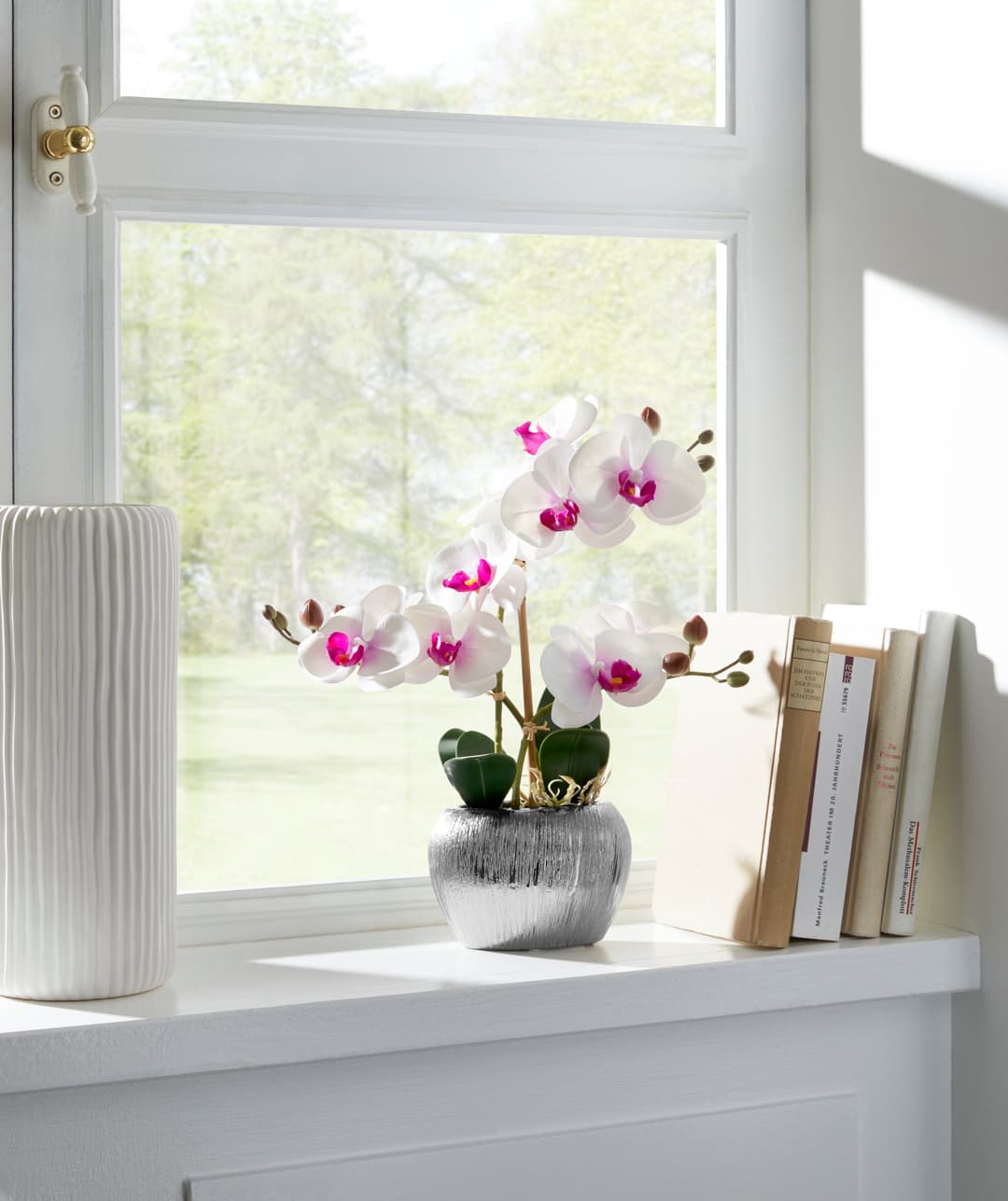 Kunstpflanze Orchidee | Weiß