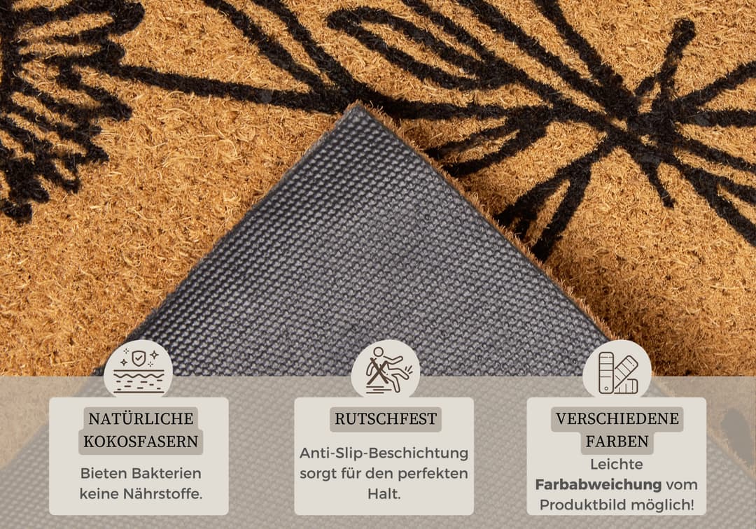 HANSE Home Fußmatte Hello & Flowers | Braun