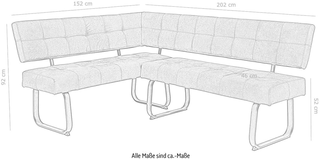 HELA Eckbank LUISE Polsterbank Esszimmer | Grau