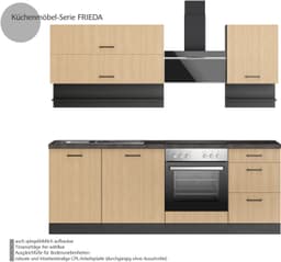 KOCHSTATION Küchenzeile KS-Frieda | Holztöne