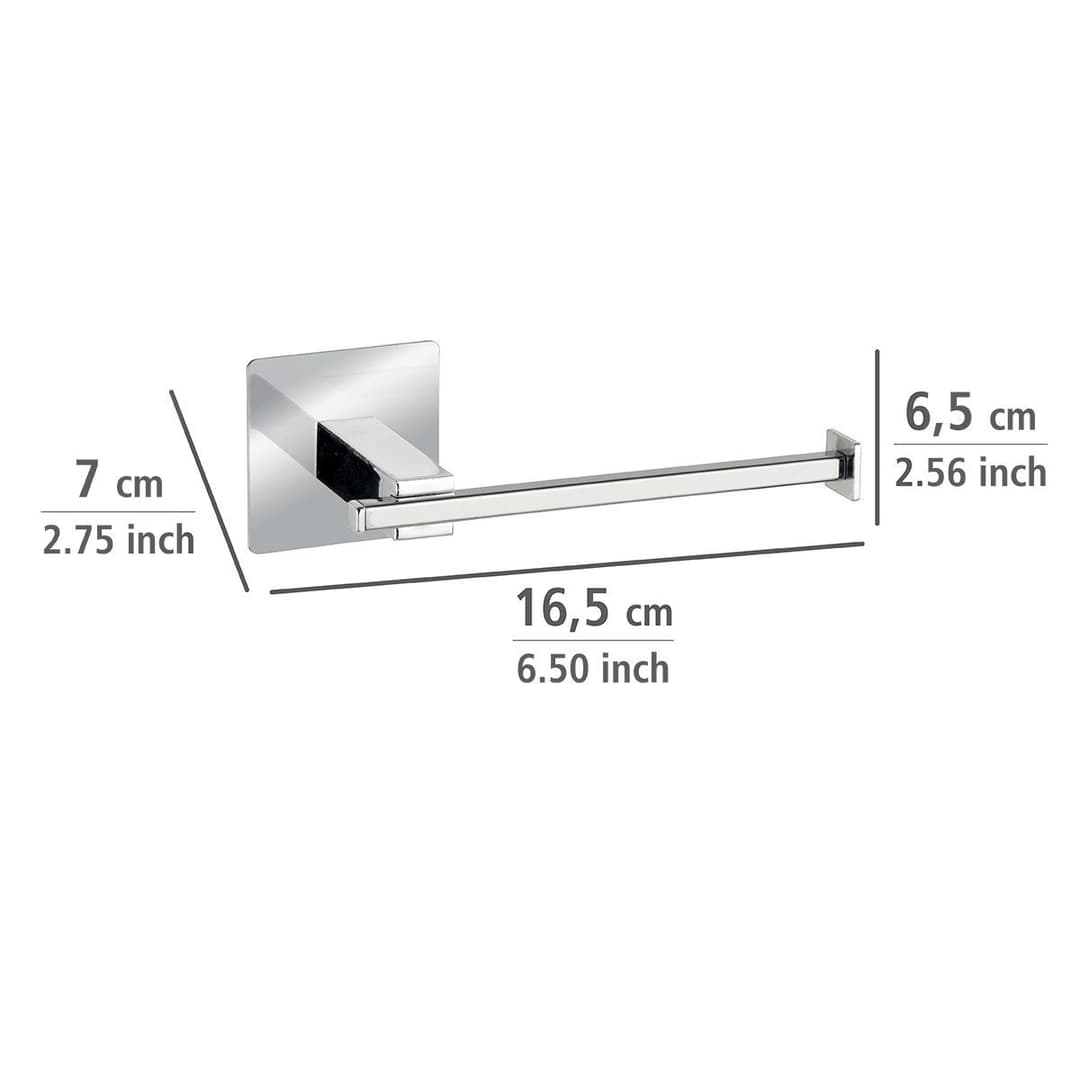 WENKO Toilettenpapierhalter Turbo-Loc Quadro | Silber