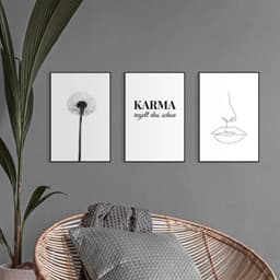 Reinders! Wandbild Set Modern Art Pusteblume | Schwarz