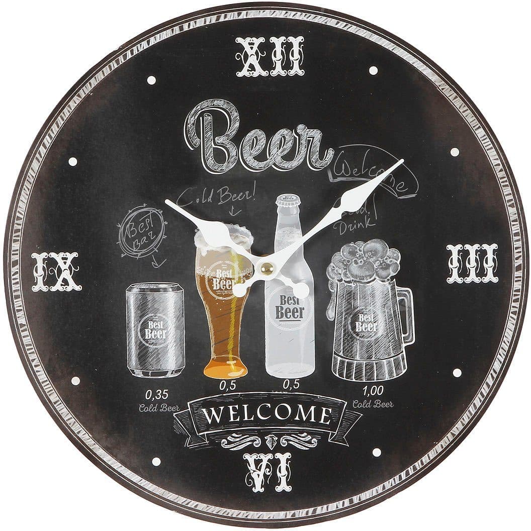 Ambiente Haus Wanduhr Beer 28cm | Holztöne