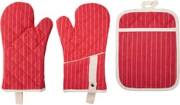 stuco Topfhandschuhe gestreift | Rot