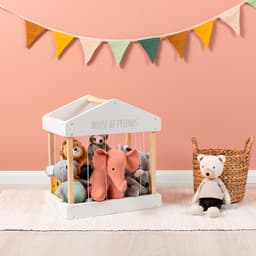MUSTERKIND® Aufbewahrungsbox Plüschtier-Box House of Friends | Weiß