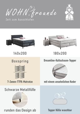 Jockenhöfer Gruppe Boxspringbett Diva | Grau
