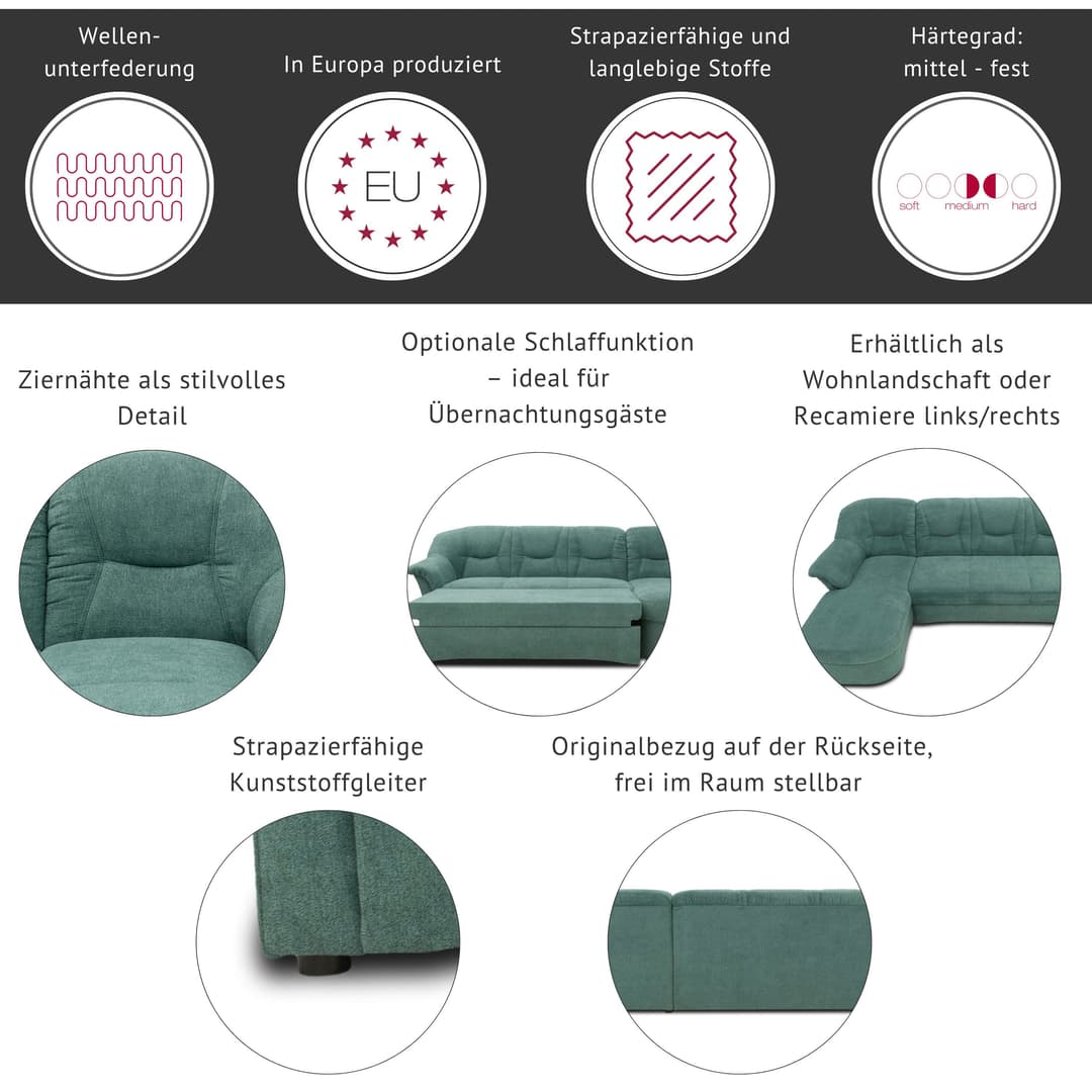 DOMO collection Ecksofa Sarafina | Terrakotta