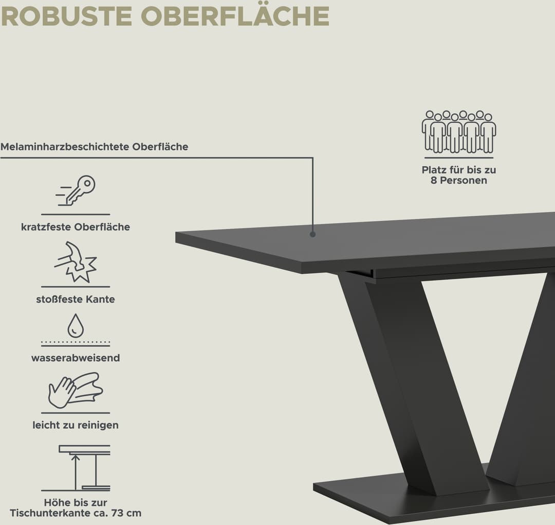 Home affaire Esstisch Motus | Grau