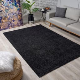 Sanat Hochflor-Teppich LOCA | Schwarz