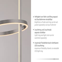 JUST LIGHT LED Stehlampe RITUS | Silber