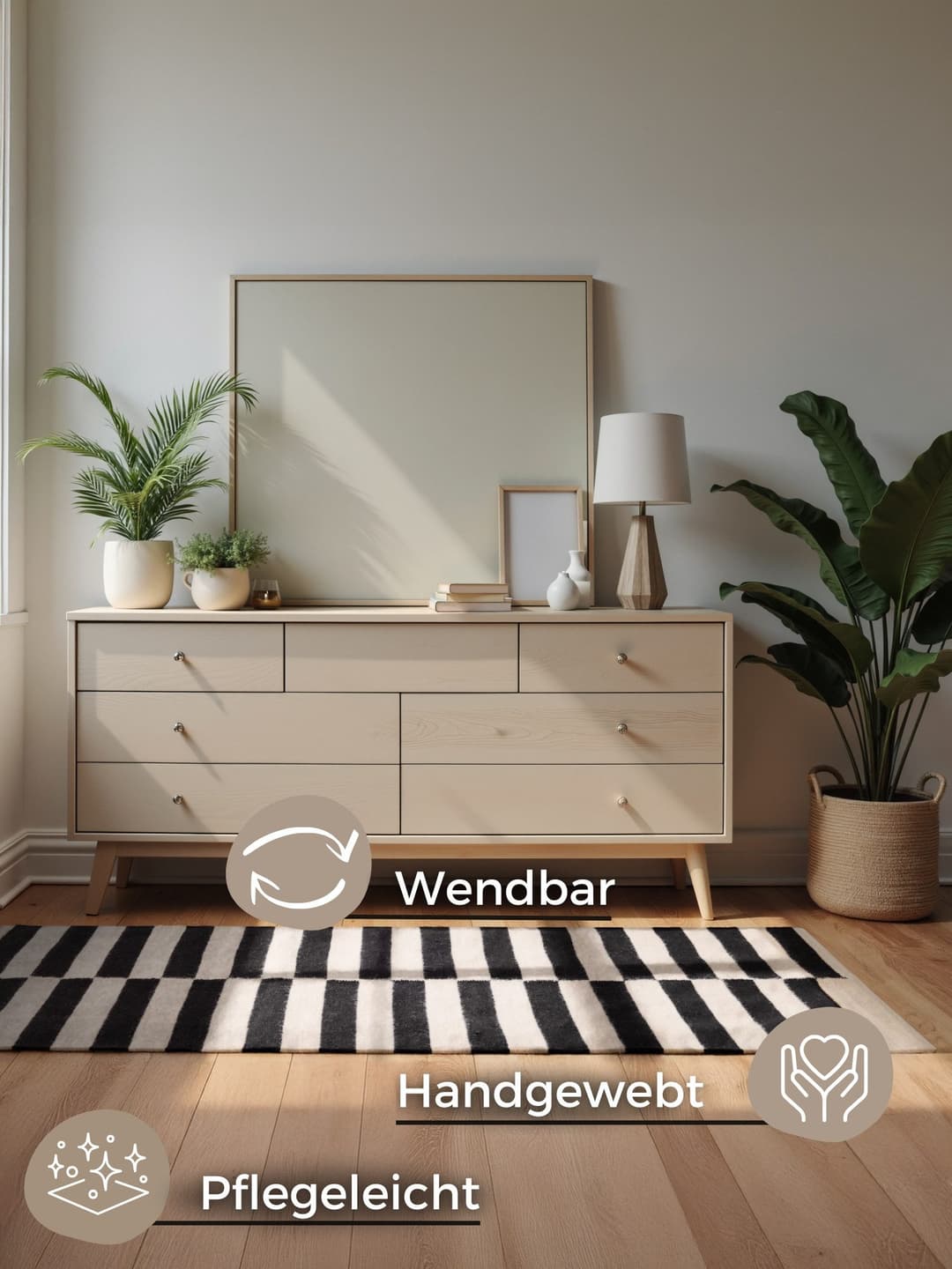 HANSE Home Wollteppich Vika | Schwarz