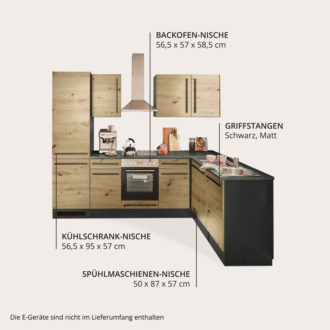 BASIC by Balculina Winkelküche Jazz | Braun