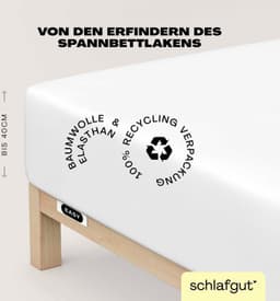 Schlafgut Spannbettlaken EASY Jersey Elasthan Boxspring | Weiß
