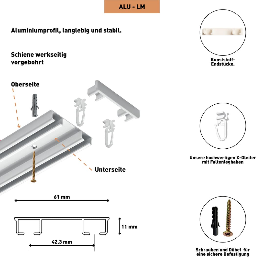 SN DECO GROUP Objektschiene LM | Weiß