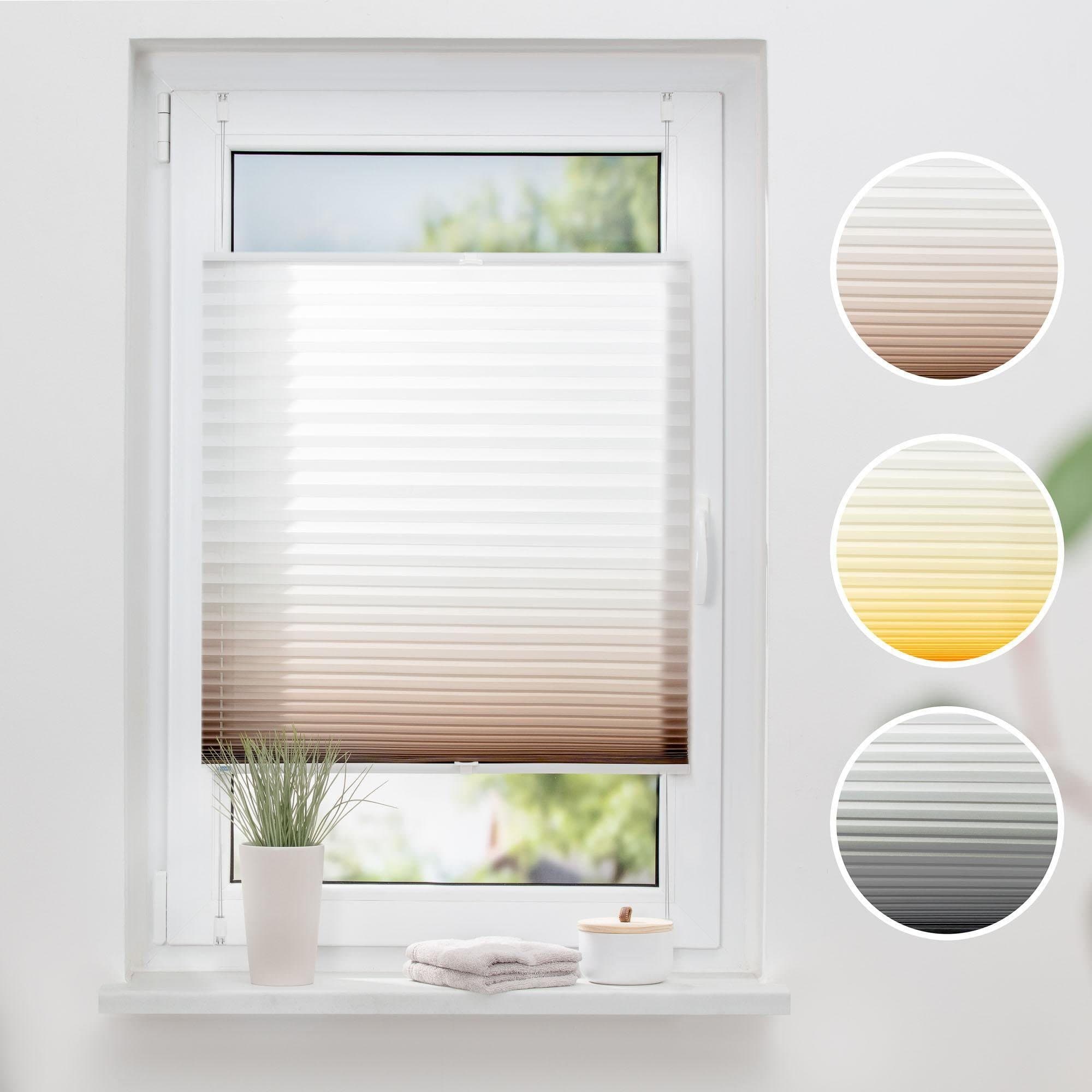 K-HOME Plissee Farbverlauf Sunrise | Braun