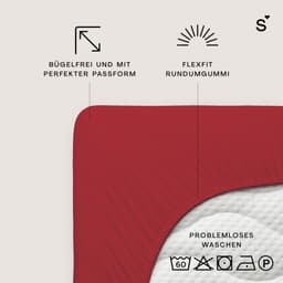 Schlafgut Spannbettlaken Basic Cotton | Rot