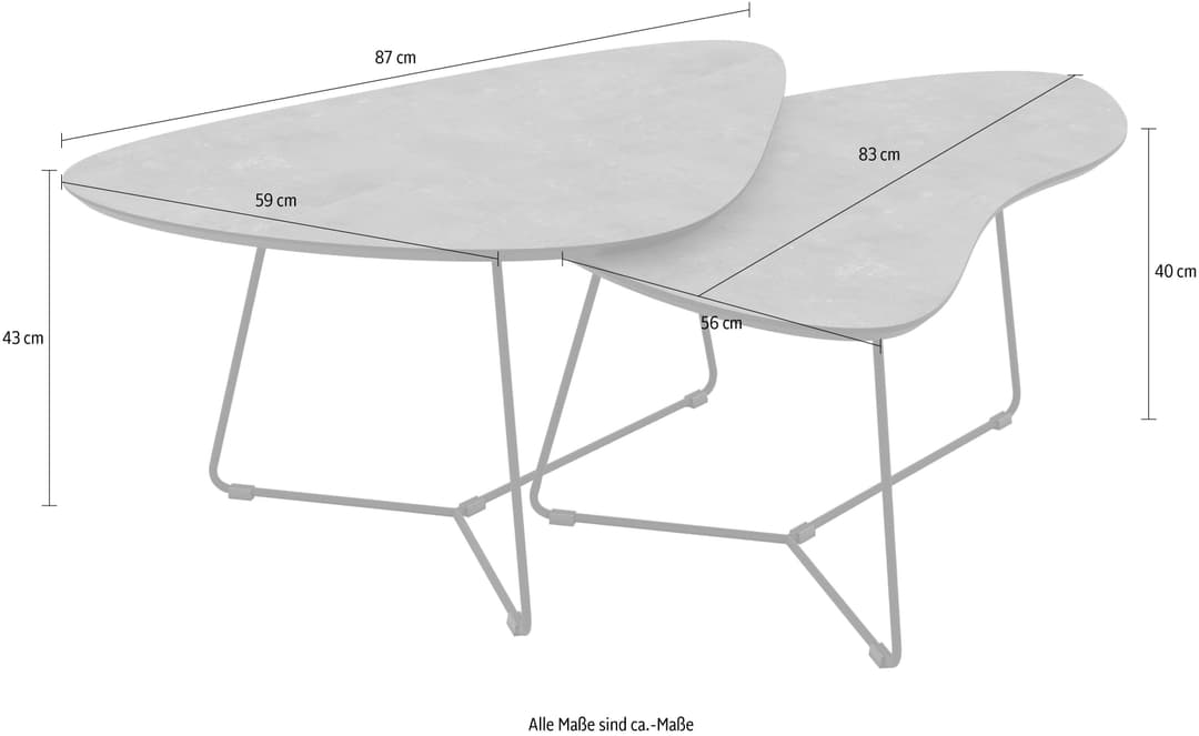 HELA Couchtisch PISA | Grau