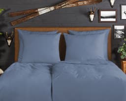 good morning Bettwäsche Flanel Uni | Blau