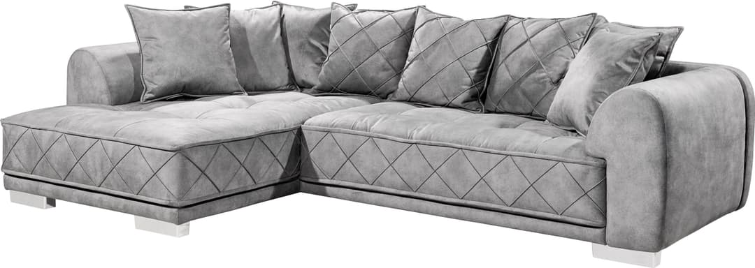 ED EXCITING DESIGN Ecksofa Sentina L-Form | Grau