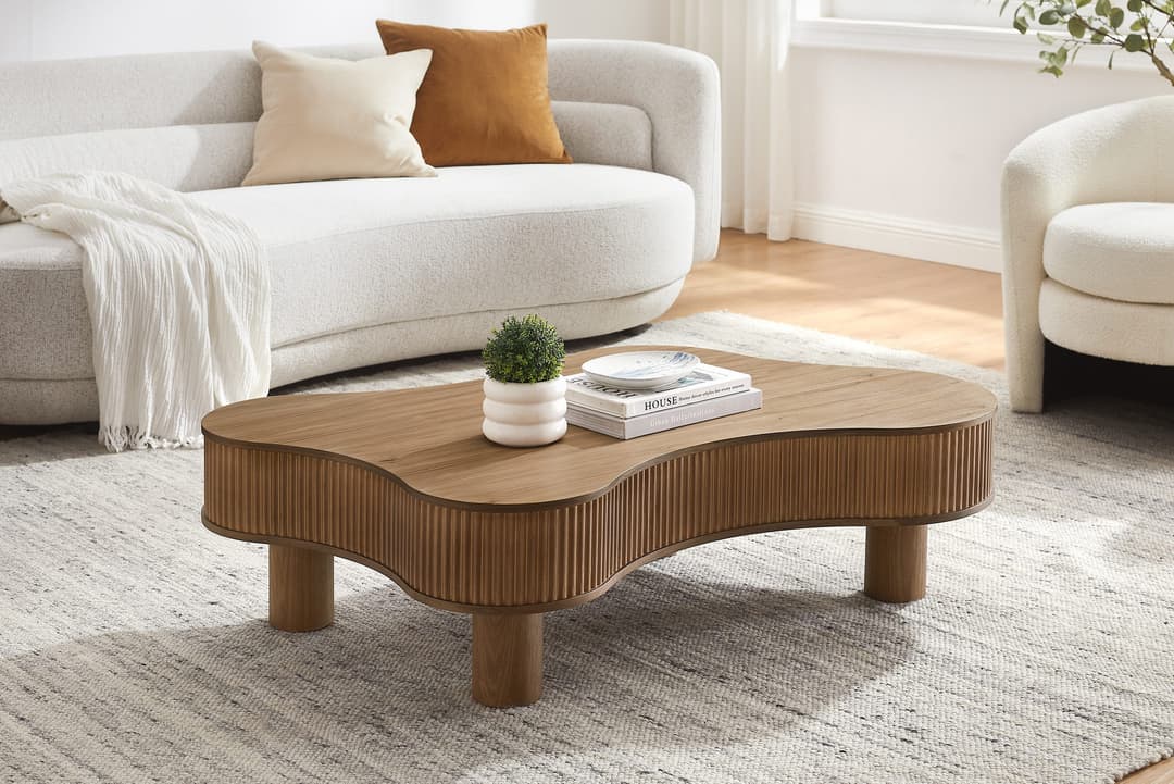 SalesFever Couchtisch Wohnzimmertisch organisch mit | Braun