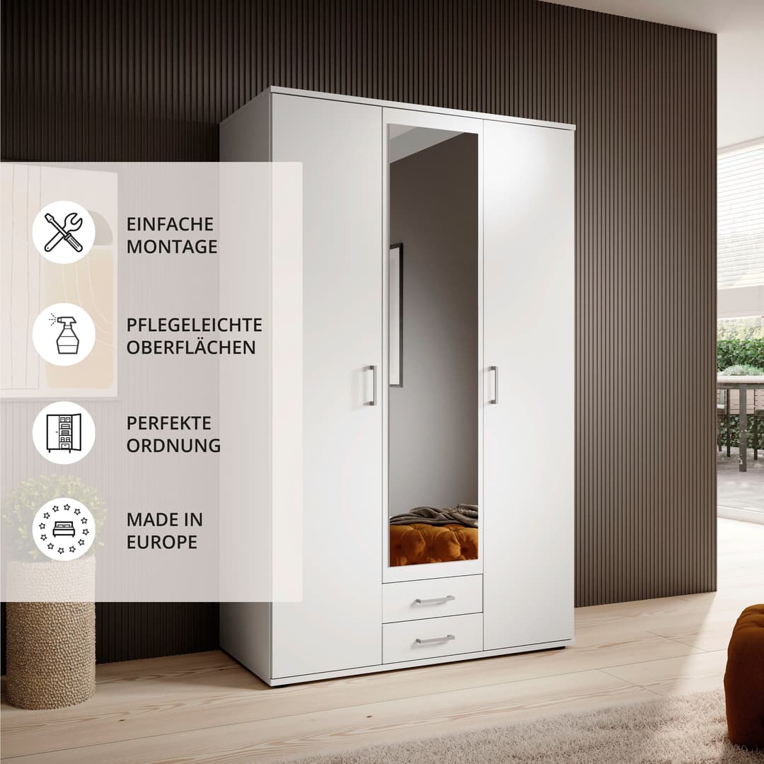 Schlafkontor Kleiderschrank Karl | Weiß