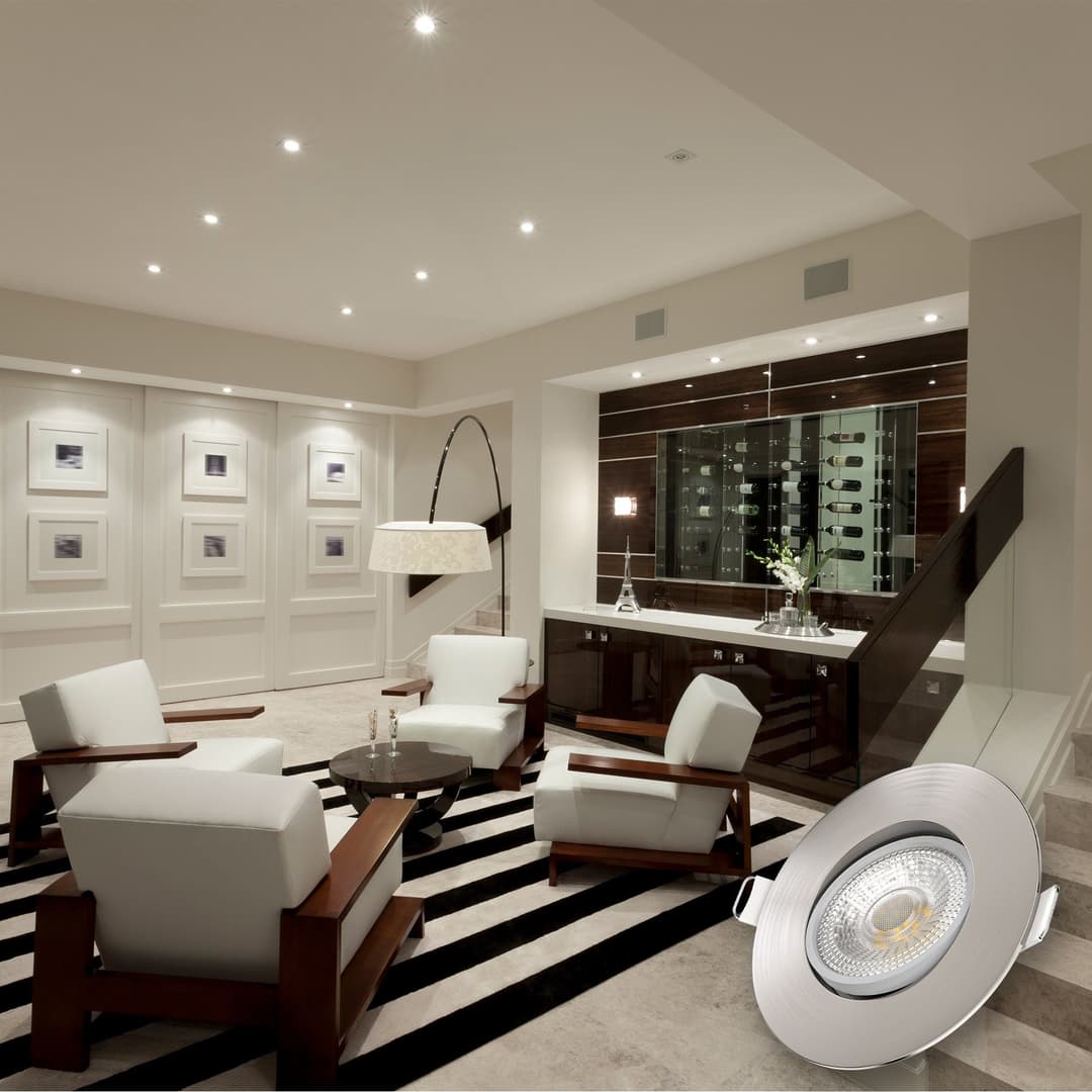 B.K.Licht LED Einbauleuchten 6er Set | Silber