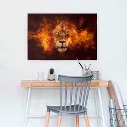 Reinders! Poster Löwe in Flammen | Braun