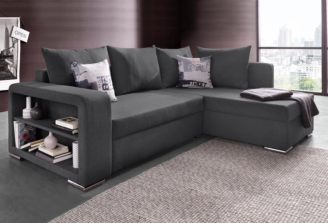 COLLECTION AB Ecksofa John L-Form | Grau