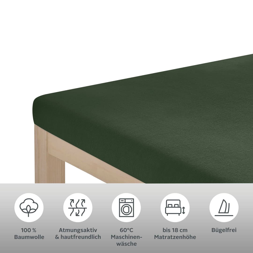 OTTO home Spannbettlaken Topper Basic | Grün
