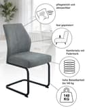 HELA Freischwinger NEPTUN Esszimmerstuhl-Set | Grau 4