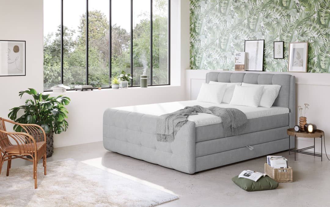 COTTA Boxspringbett Fort | Grau