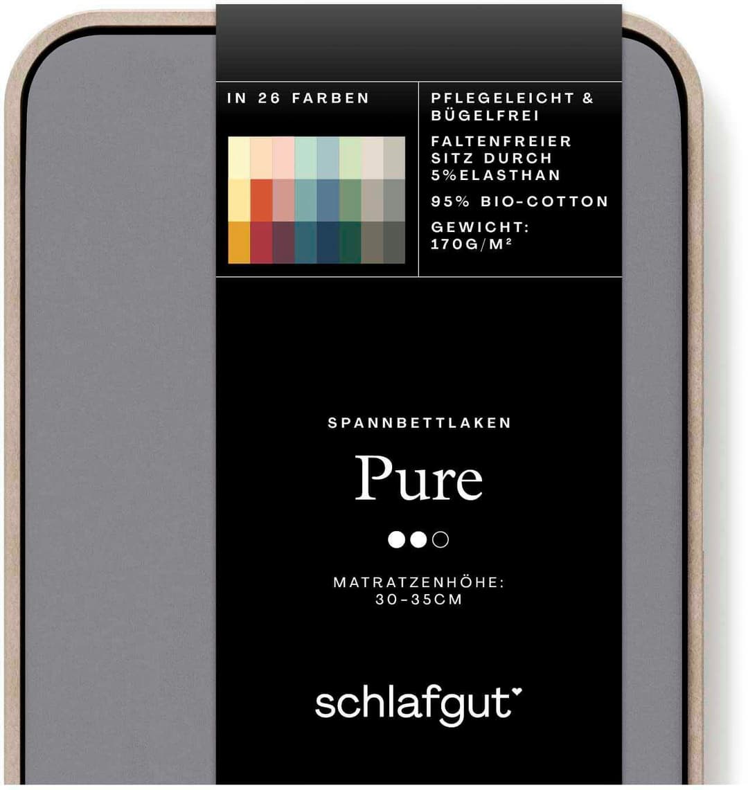 Schlafgut Spannbettlaken PURE | Grau