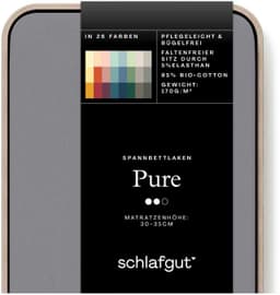 Schlafgut Spannbettlaken PURE | Grau