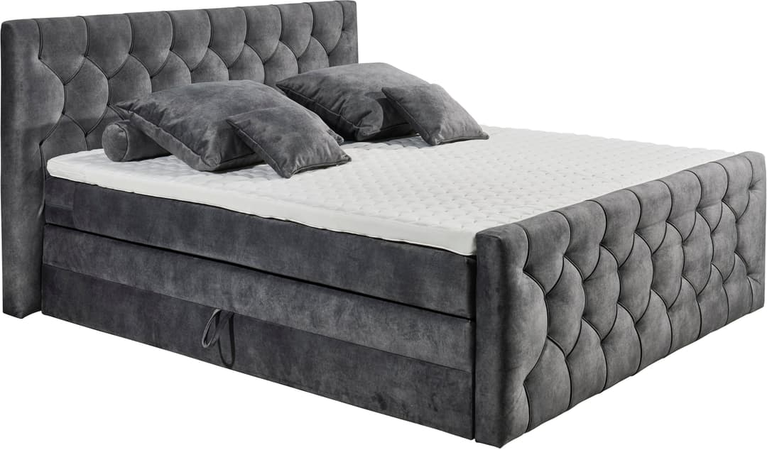 ED EXCITING DESIGN Boxspringbett Cashfield | Grau