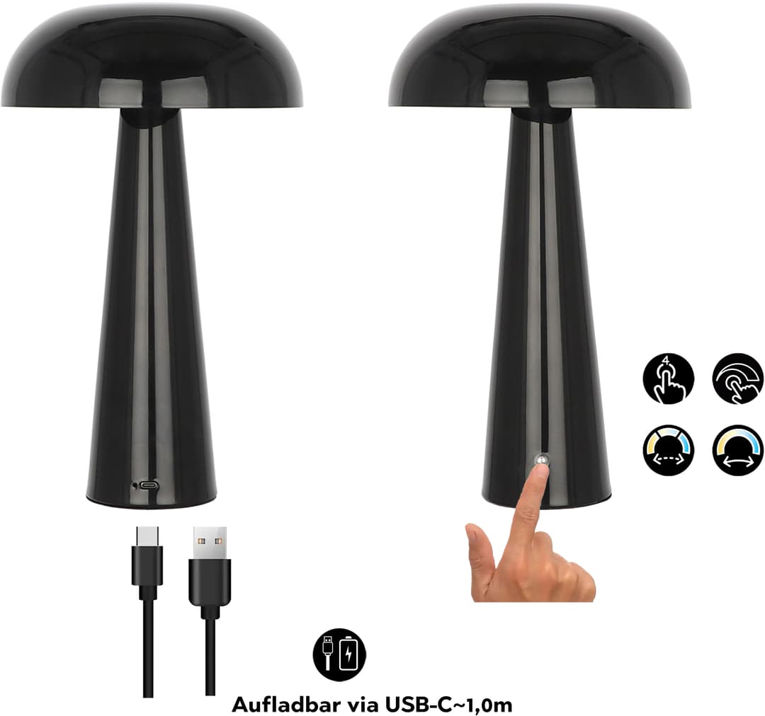 OTTO home LED Tischleuchte Katniss | Schwarz