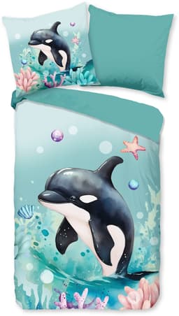 PURE luxury collection Kinderbettwäsche Splash | Blau