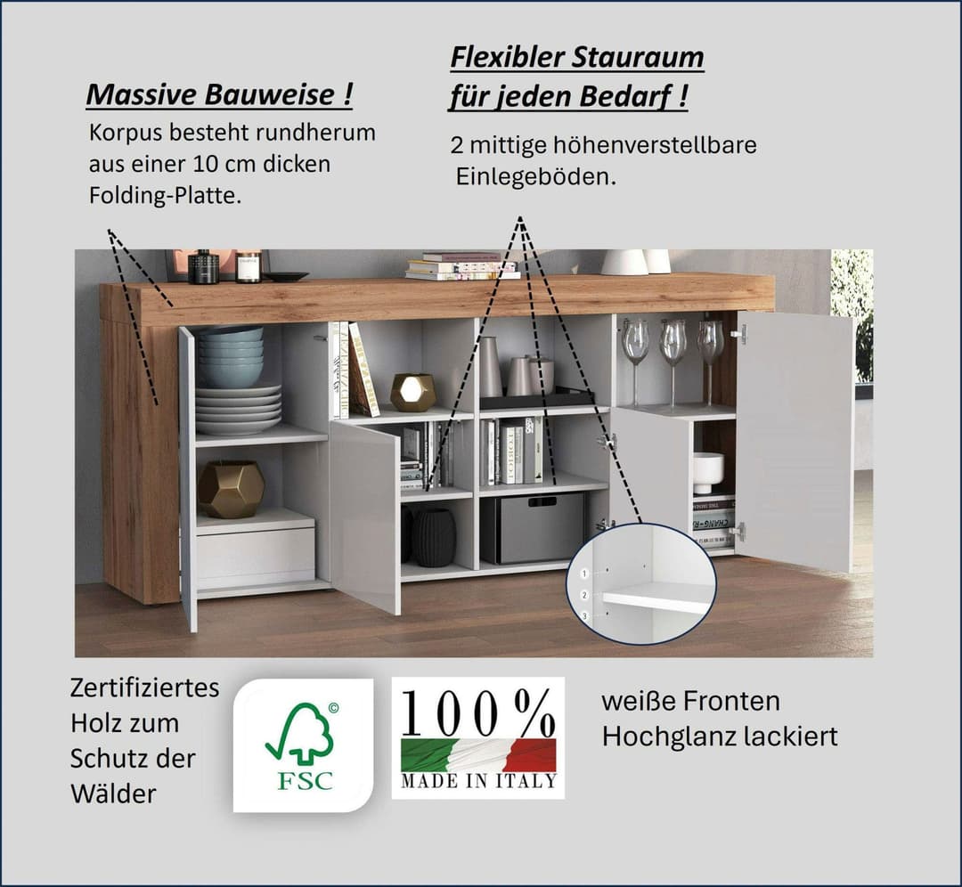 OTTO home Sideboard CHRONOS | Mehrfarbig
